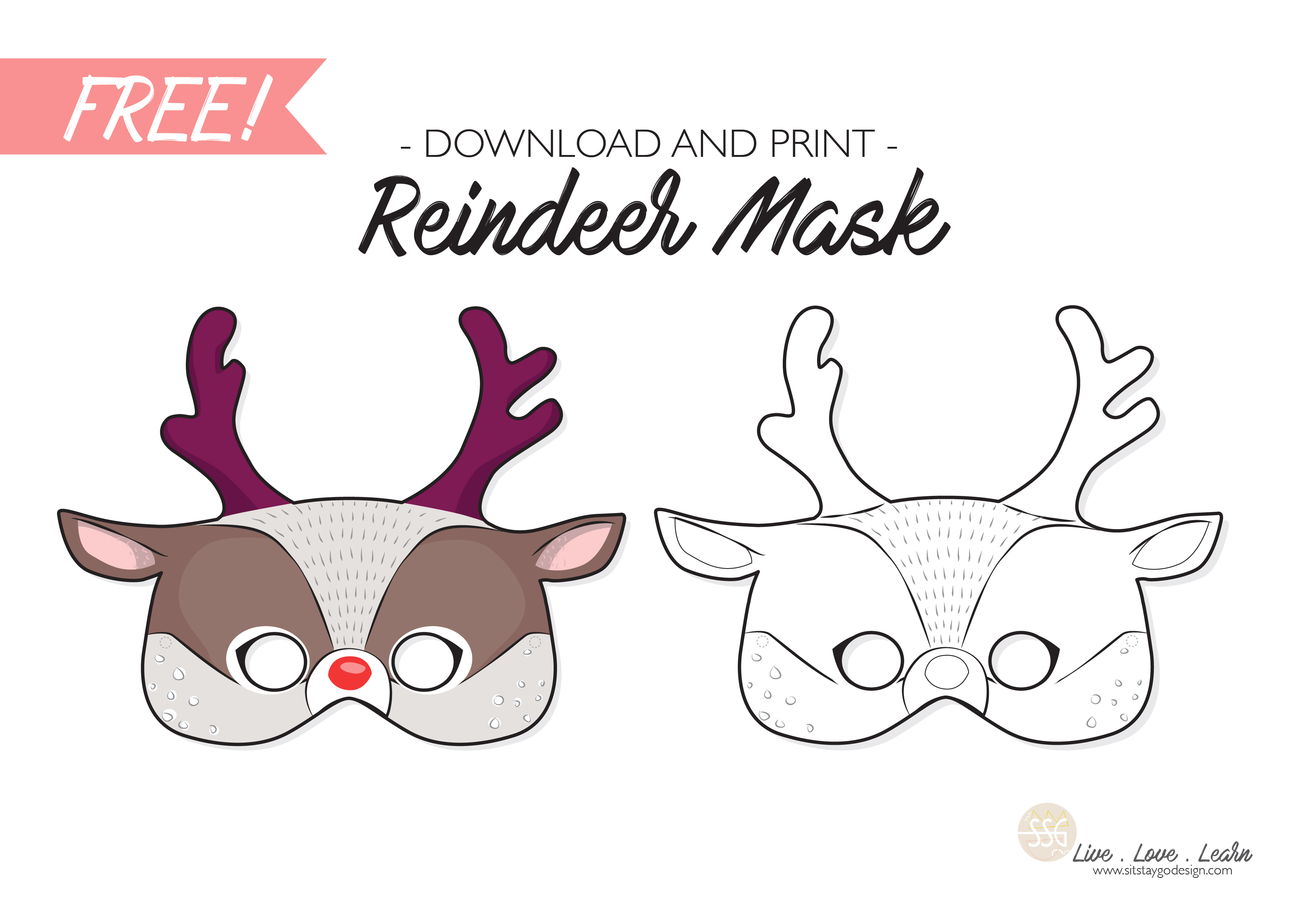 reindeer mask printable free